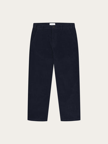 KnowledgeCotton Apparel - MEN FLINT wide corduroy chino pants Pants 1412 Night Sky