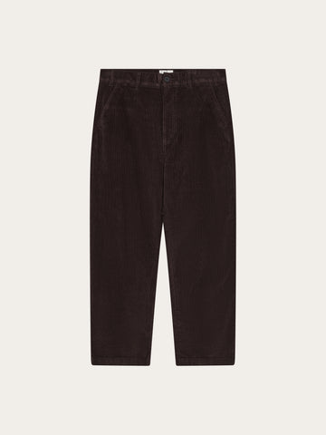 KnowledgeCotton Apparel - MEN FLINT wide corduroy chino pants Pants 1487 Chocolate Torte