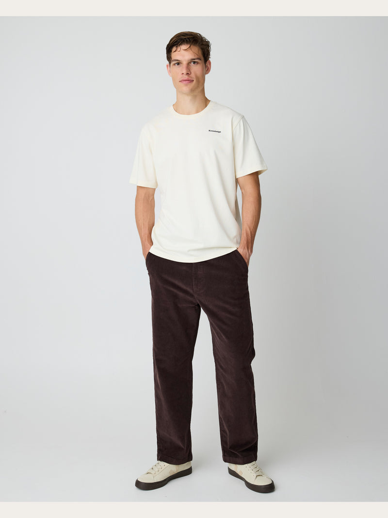KnowledgeCotton Apparel - MEN FLINT wide corduroy chino pants Pants 1487 Chocolate Torte