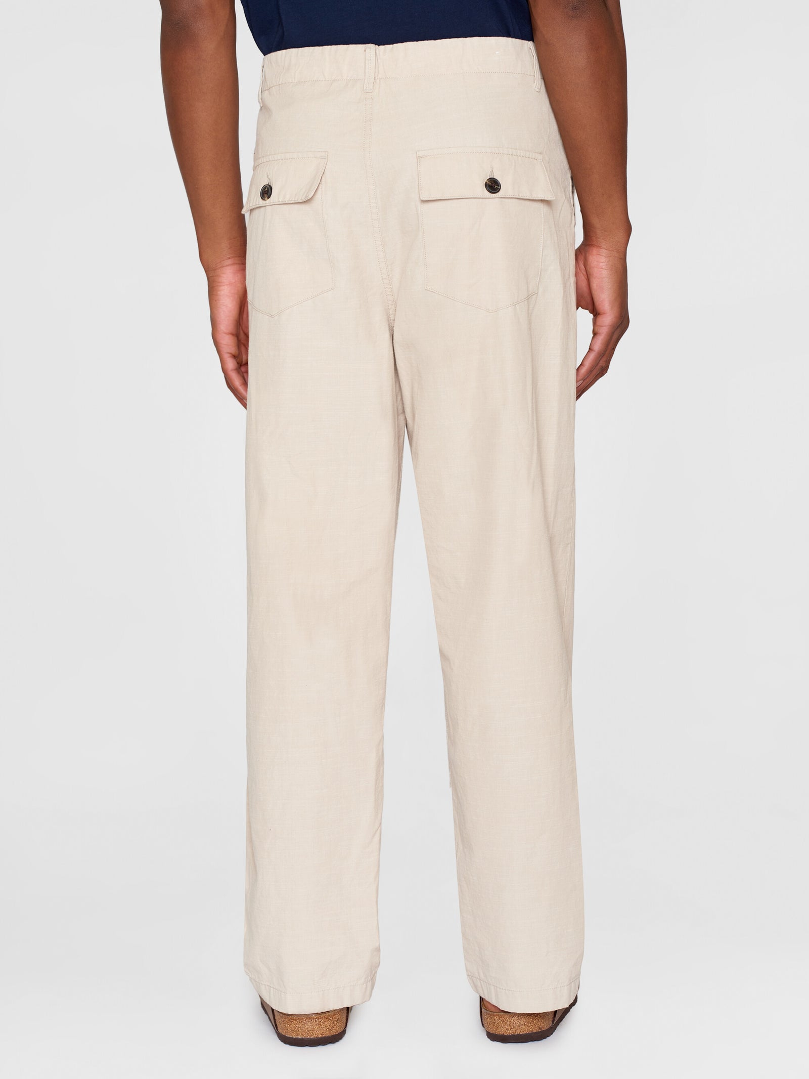FLINT wide slub yarn pants - GOTS/Vegan - Light feather gray