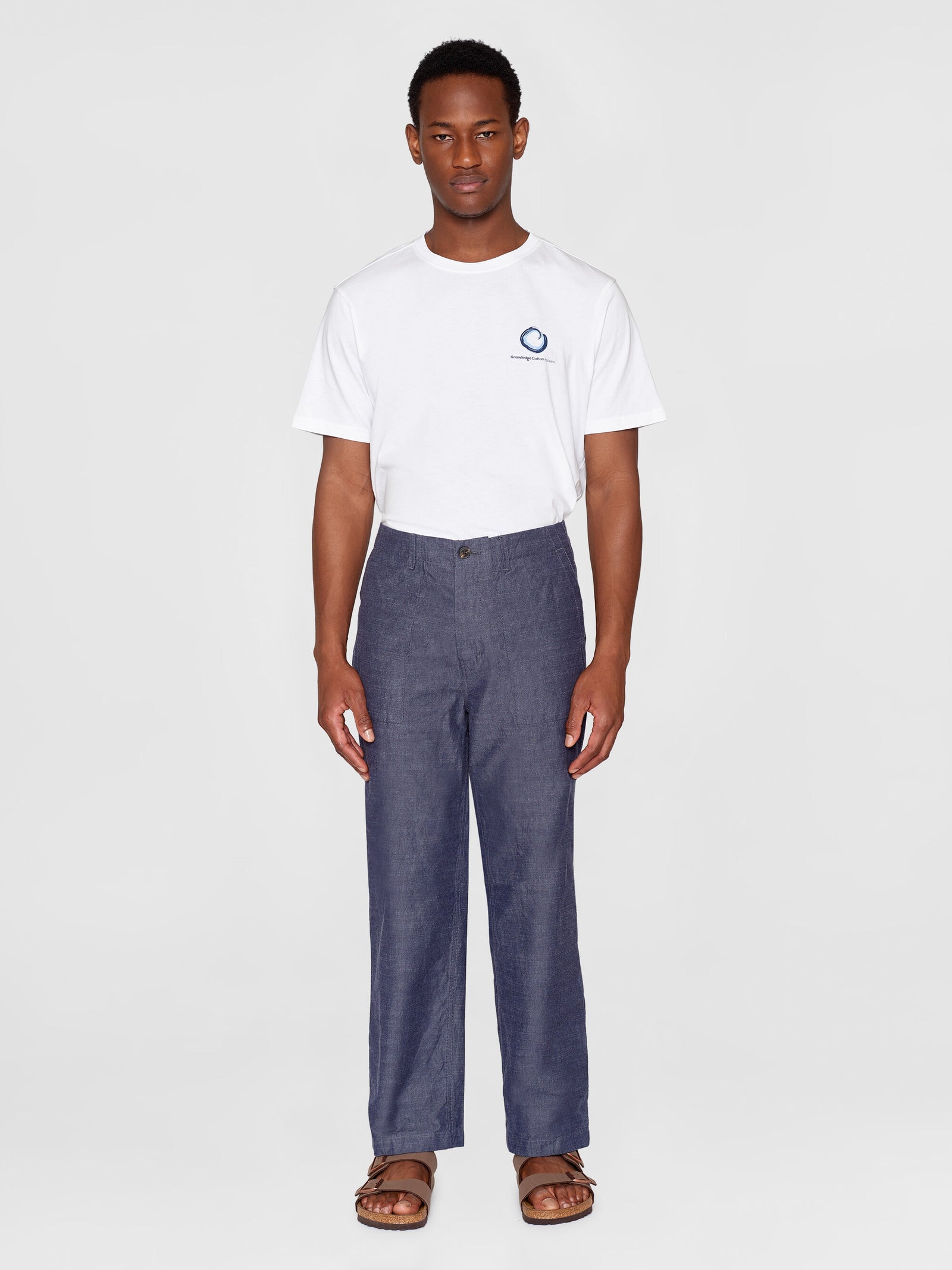 Buy FLINT wide slub yarn pants - GOTS/Vegan - Night Sky