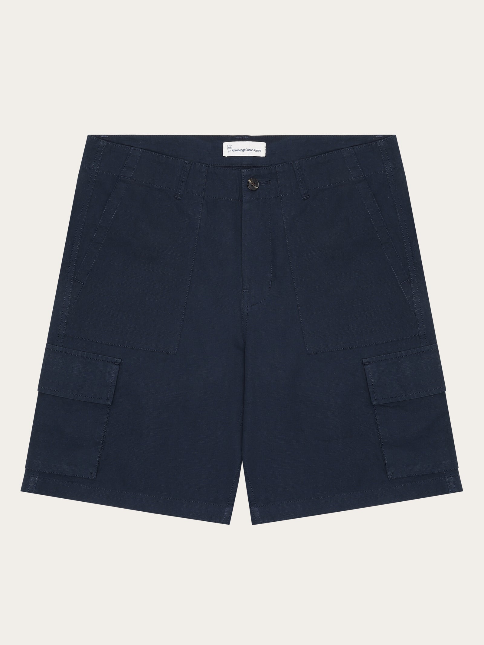 [ LMC]★GLOBE LINEN SHORTS FLINT wide slub yarn shorts - GOTS/Vegan - Total Eclipse