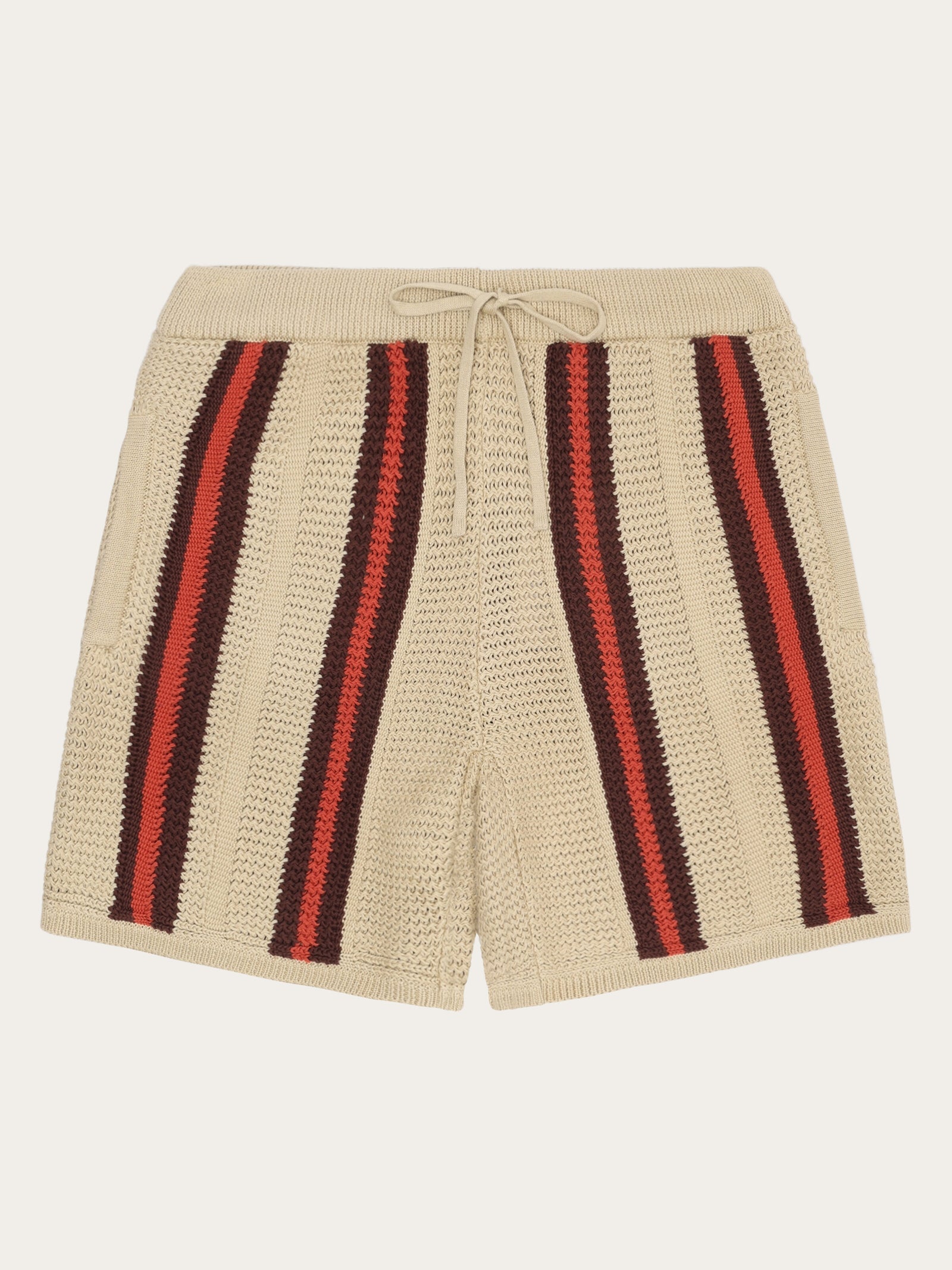パンツ ulikasanctus Rope knit shorts Fig loose knit shorts - Red Stripe