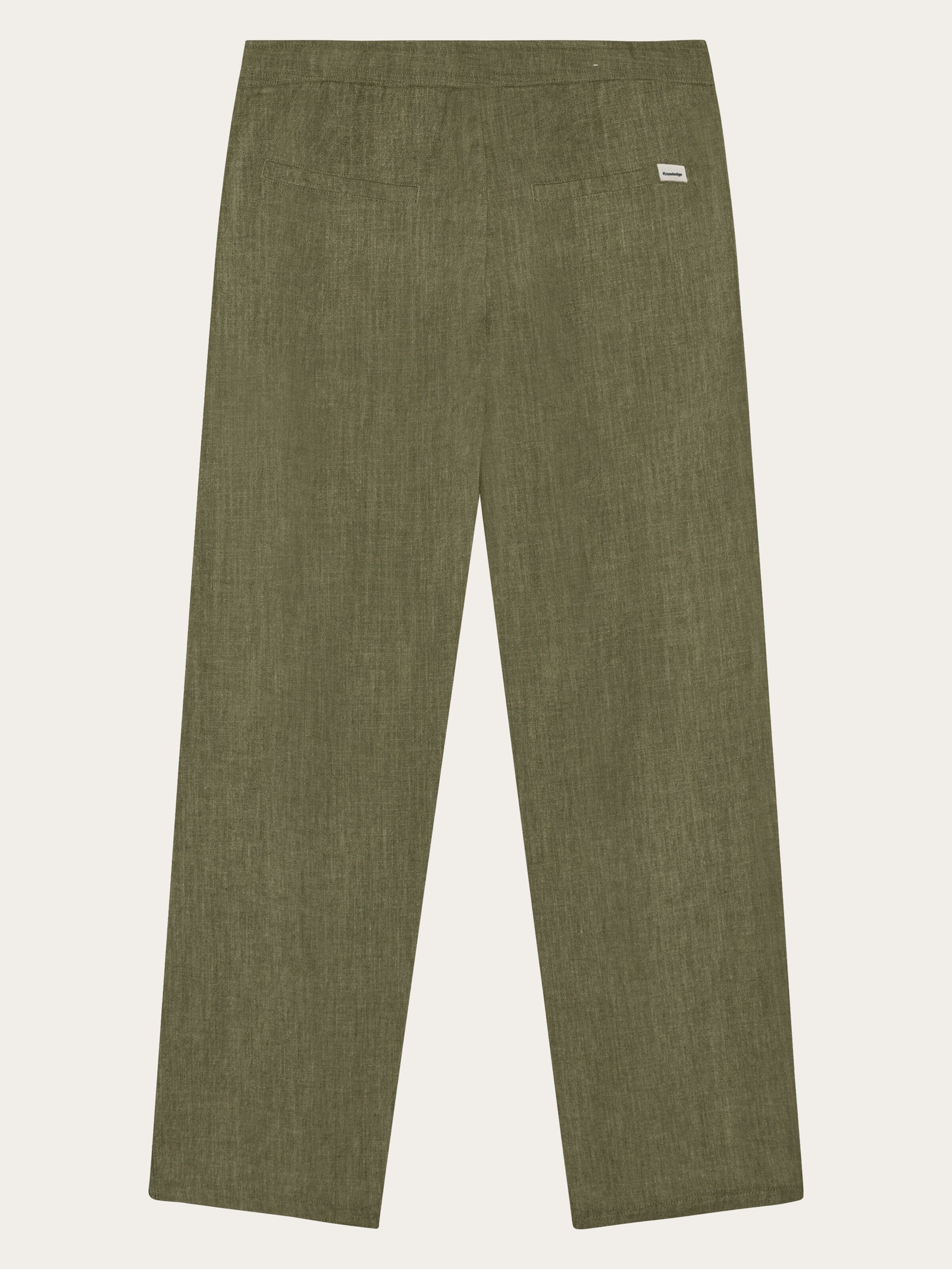 Fig loose linen blend pants - Burned Olive