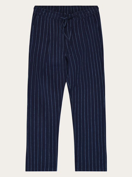 Fig loose linen pants - Blue stripe
