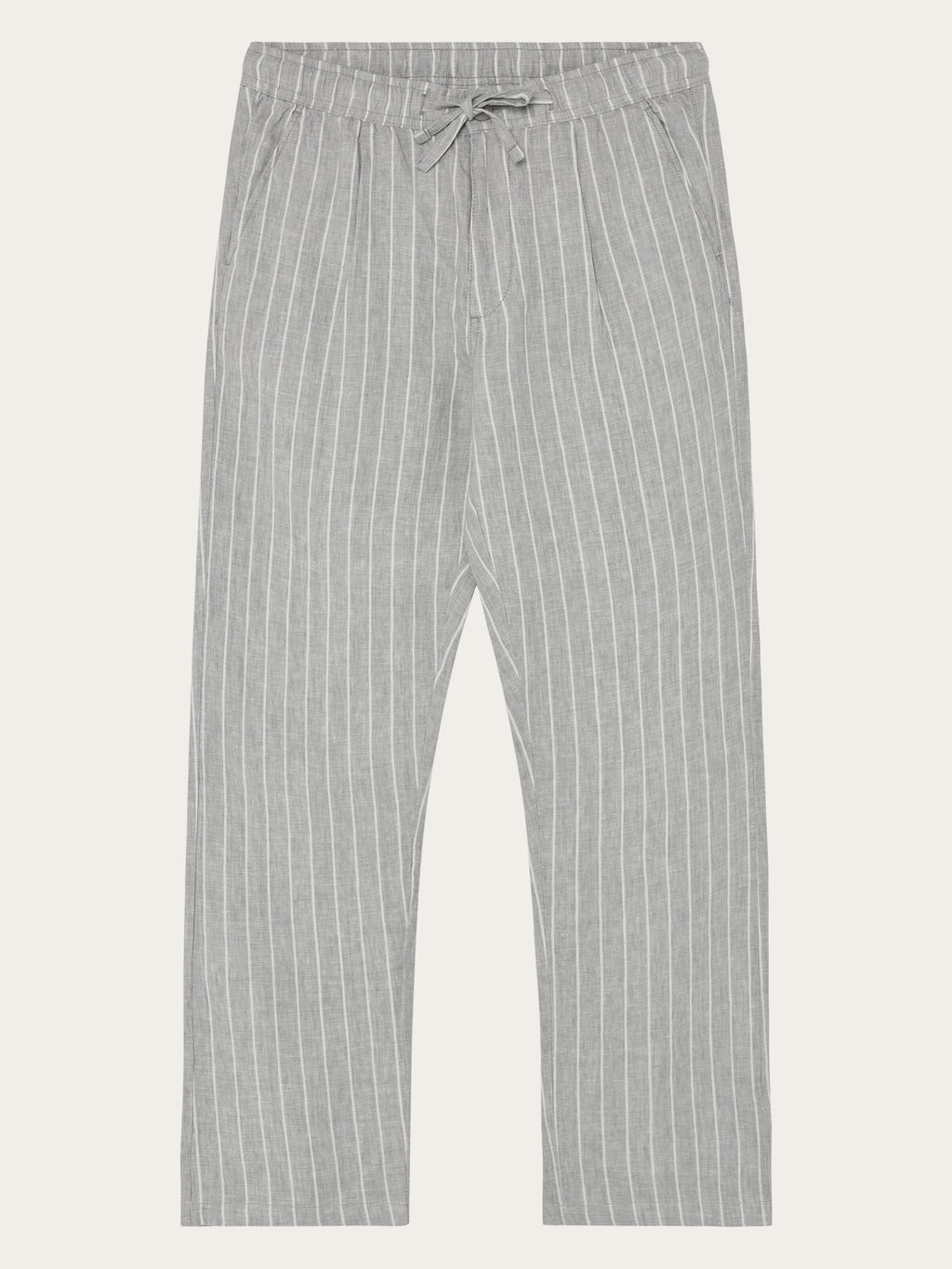 Fig loose linen pants - Grey stripe