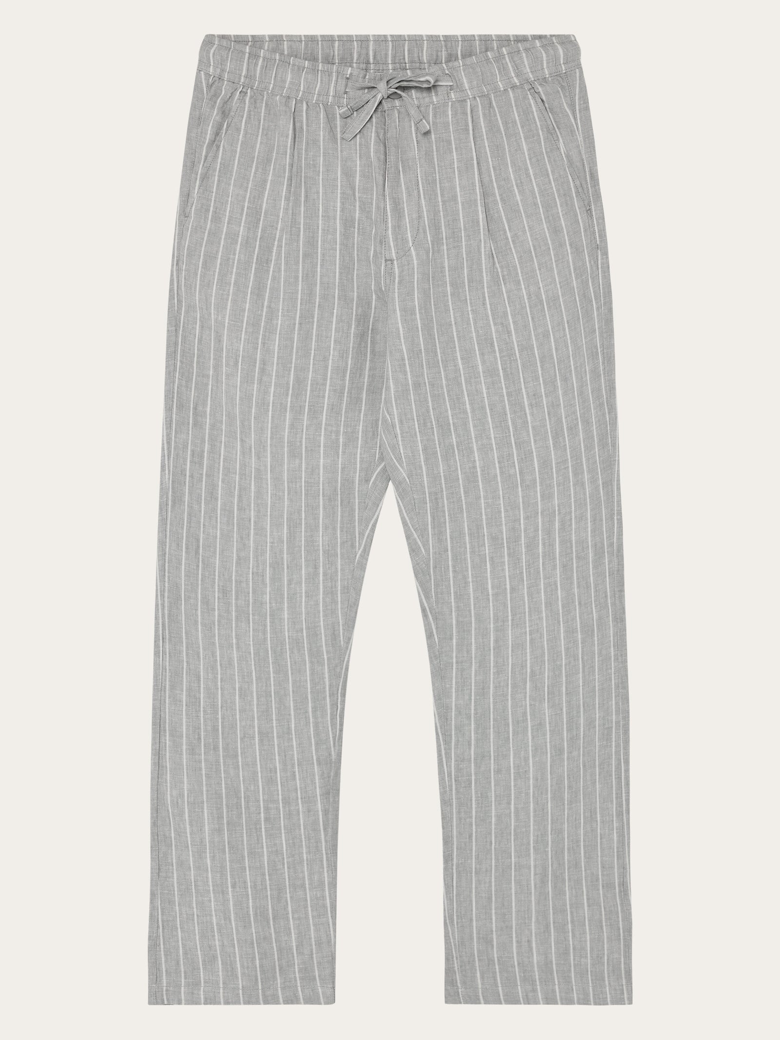 Fig loose linen pants - Grey stripe