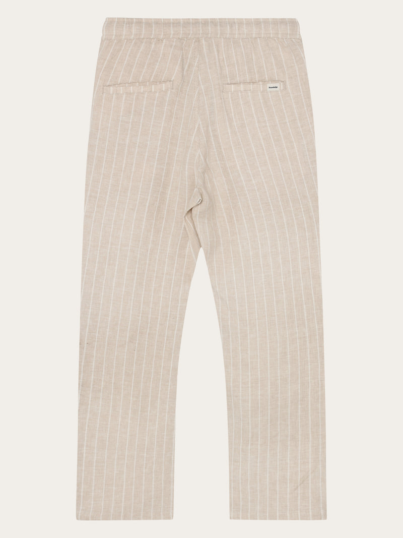 Fig loose linen pants - Creme Stripe