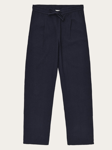 Fig loose seersucker pants - Night Sky