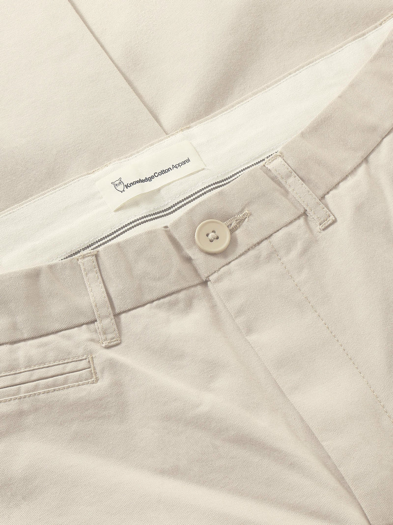 KnowledgeCotton Apparel - MEN Flint wide chino pants Pants 1228 Light feather gray