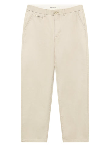 KnowledgeCotton Apparel - MEN Flint wide chino pants Pants 1228 Light feather gray
