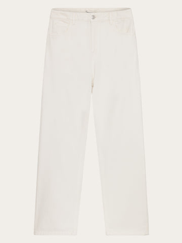 KnowledgeCotton Apparel - MEN Flint wide twill pants Pants 1387 Egret