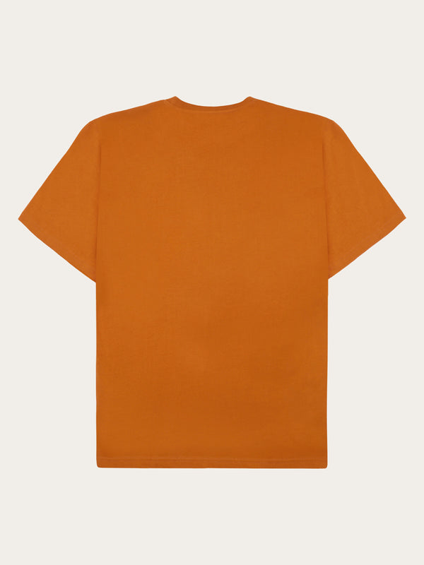KnowledgeCotton Apparel - MEN Front print t-shirt T-shirts 1485 Pumpkin Spice