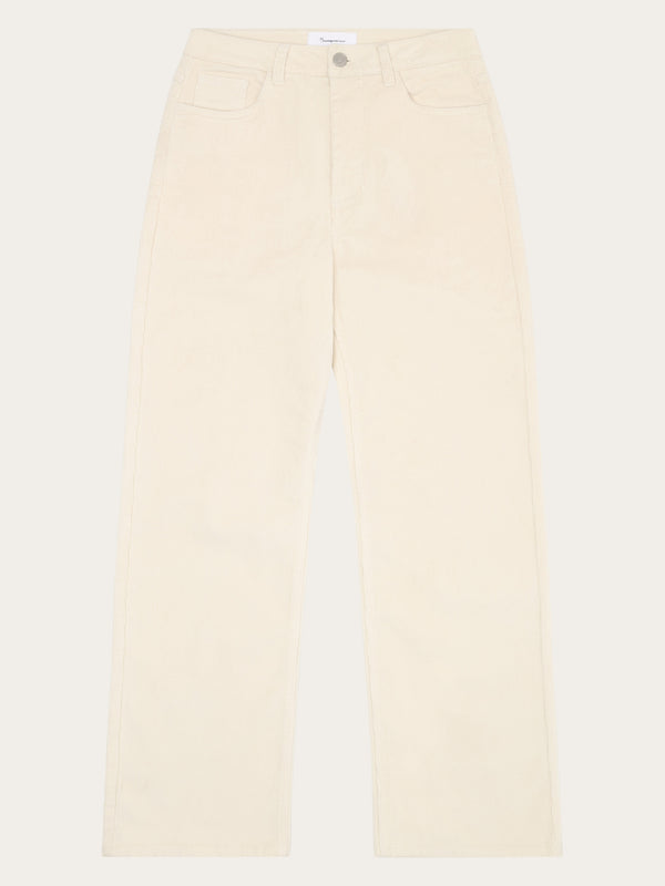 KnowledgeCotton Apparel - WMN Organic Cotton Gale Corduroy Pants GOTS Pants 1387 Egret
