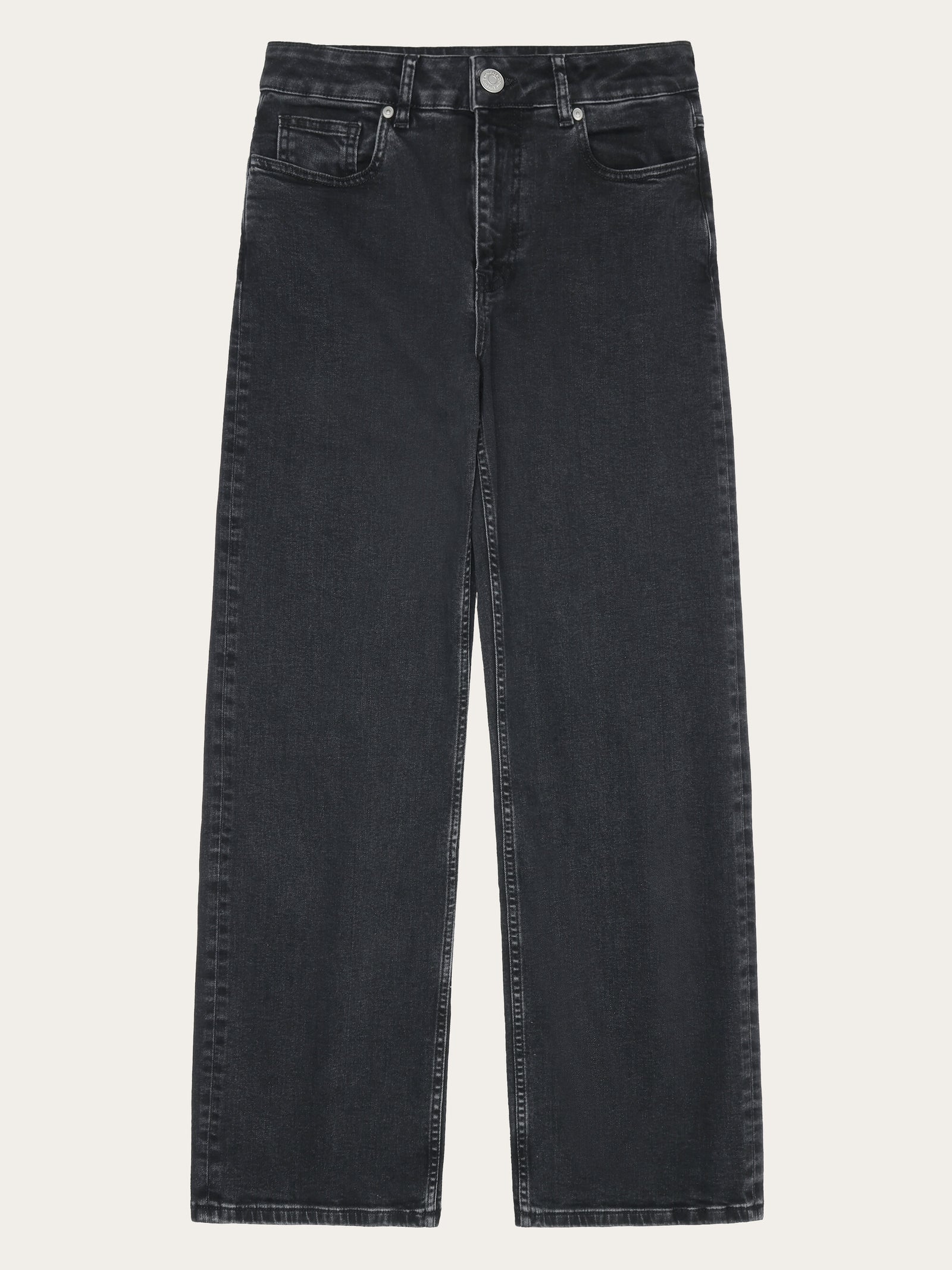 GALE straight mid-rise rinse black 5-pocket jeans - Rinse black