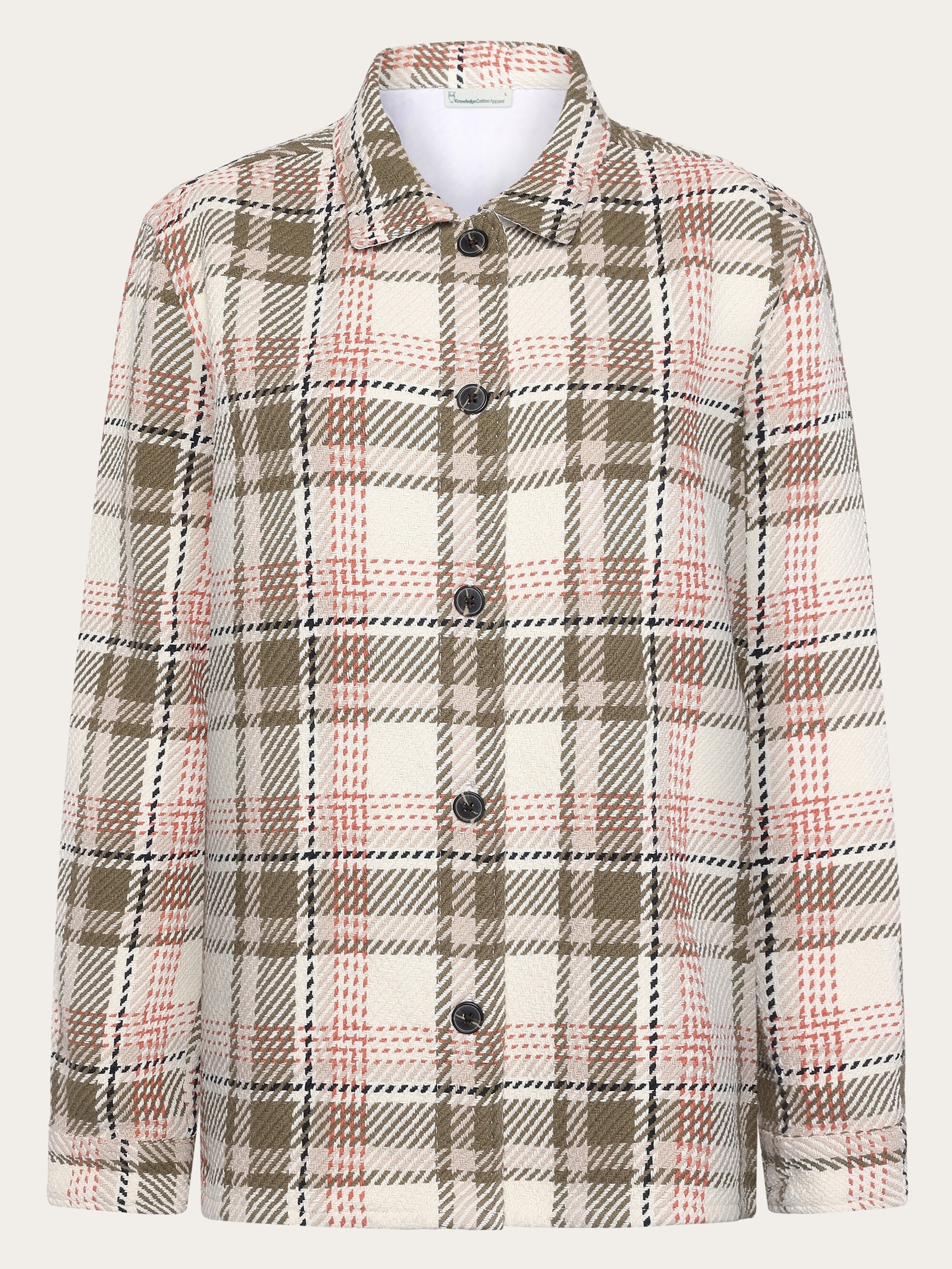 Buy Heavy flannel checked overshirt - GOTS/Vegan - Creme check - from  KnowledgeCotton Apparel®
