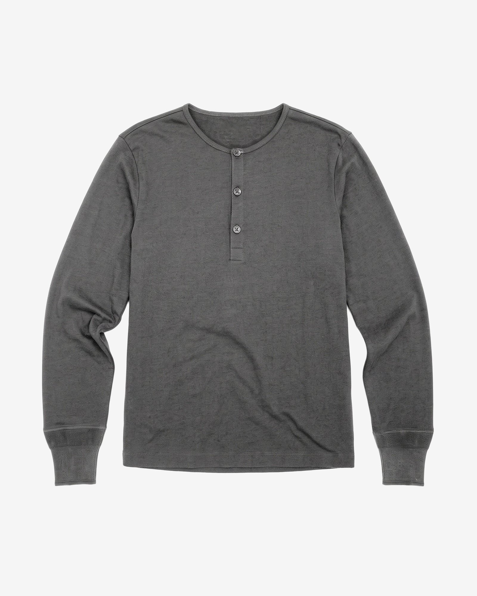 トップス Wool Jersey Henley T-Shirt Heavy Jersey Henley Shirt from KnowledgeCotton Apparel