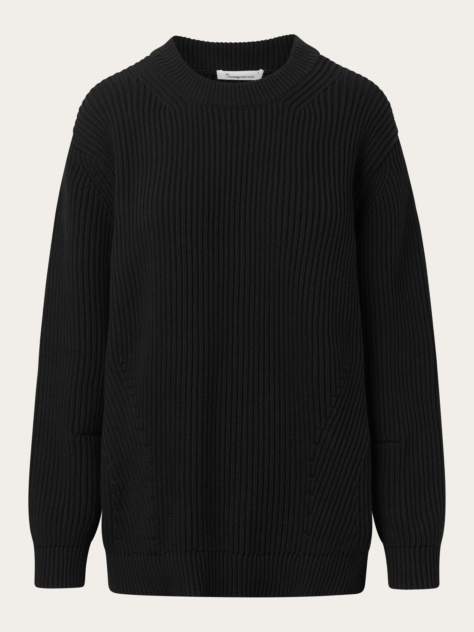Black cotton crew neck sweater hotsell