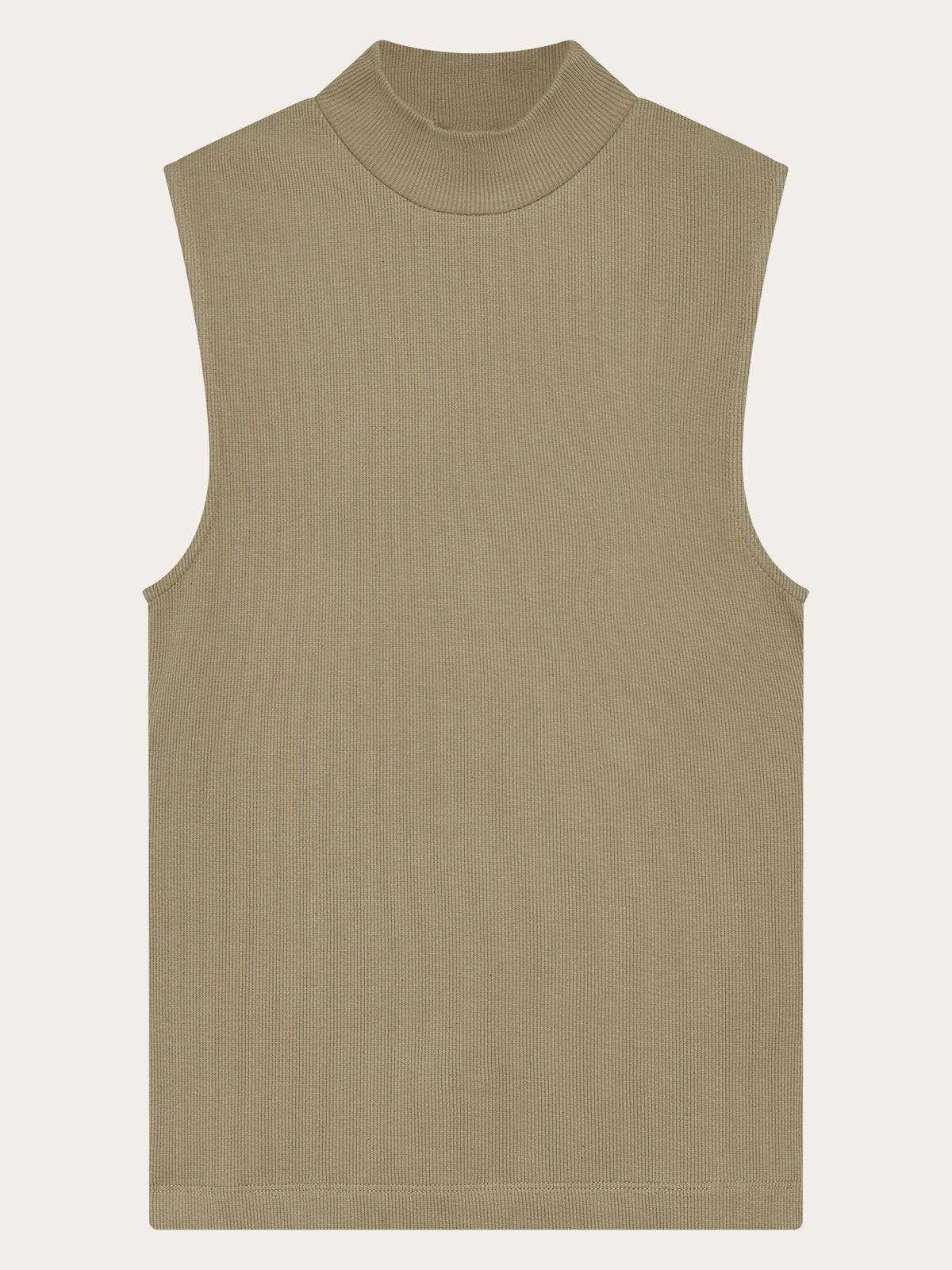 High neck rib top - Star White