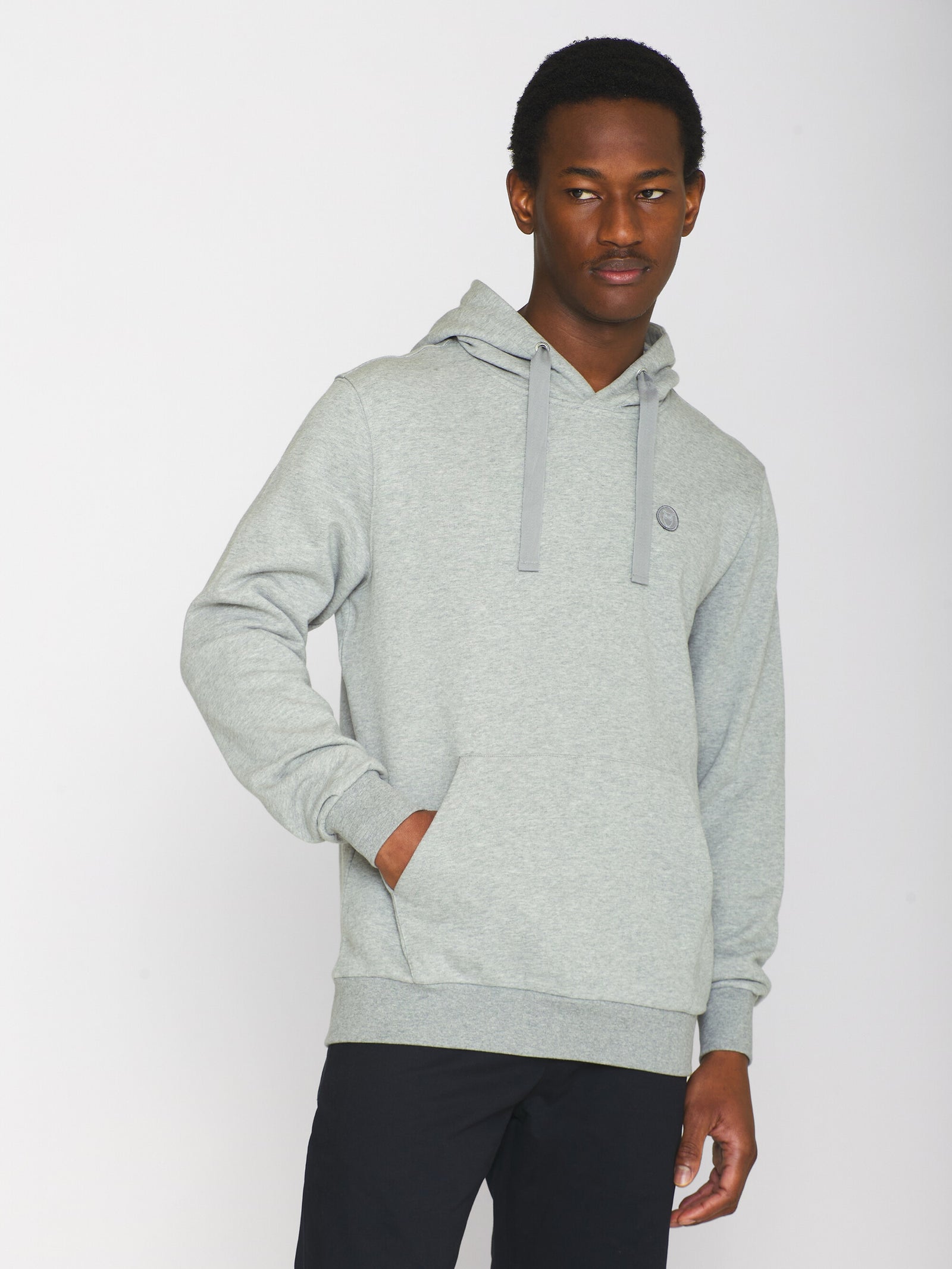 Hood basic badge sweat - Grey Melange – KnowledgeCotton