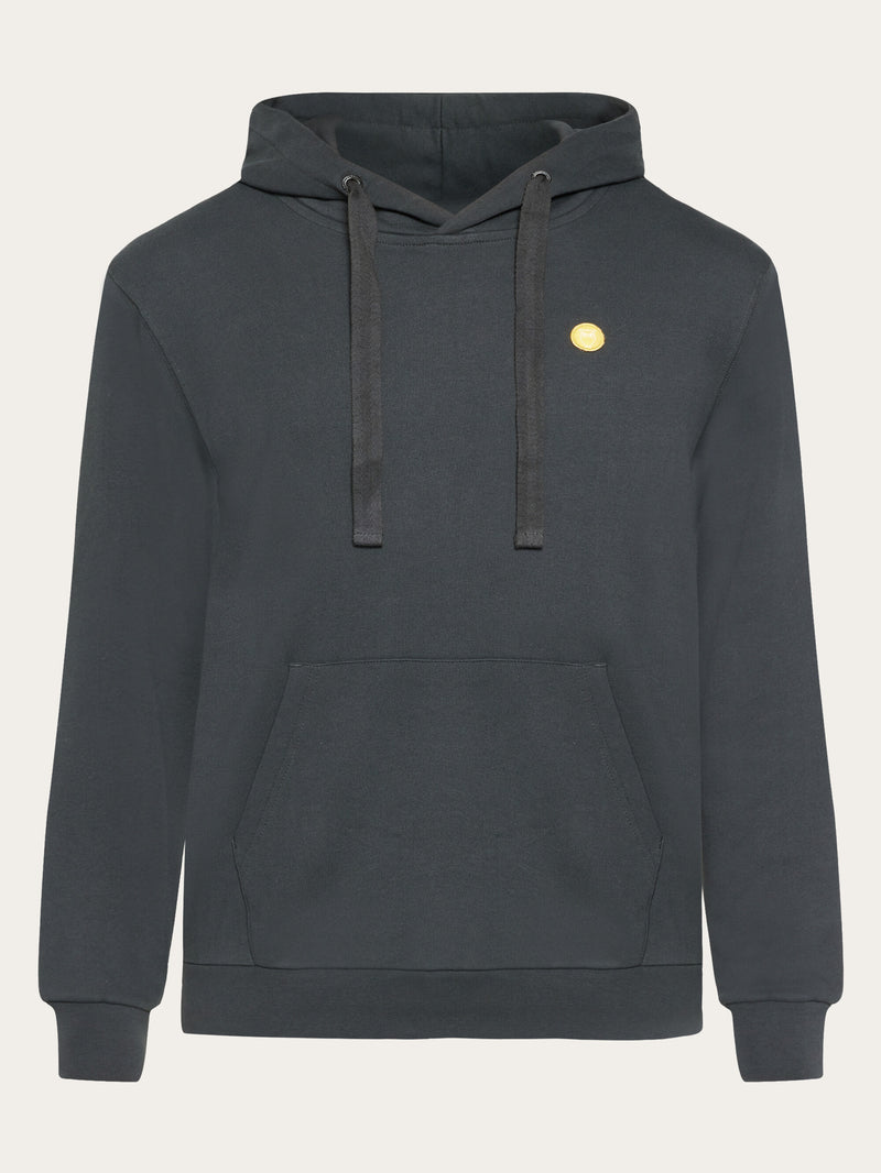 KnowledgeCotton Apparel - MEN Hood basic badge sweat Sweats 1167 Phantom