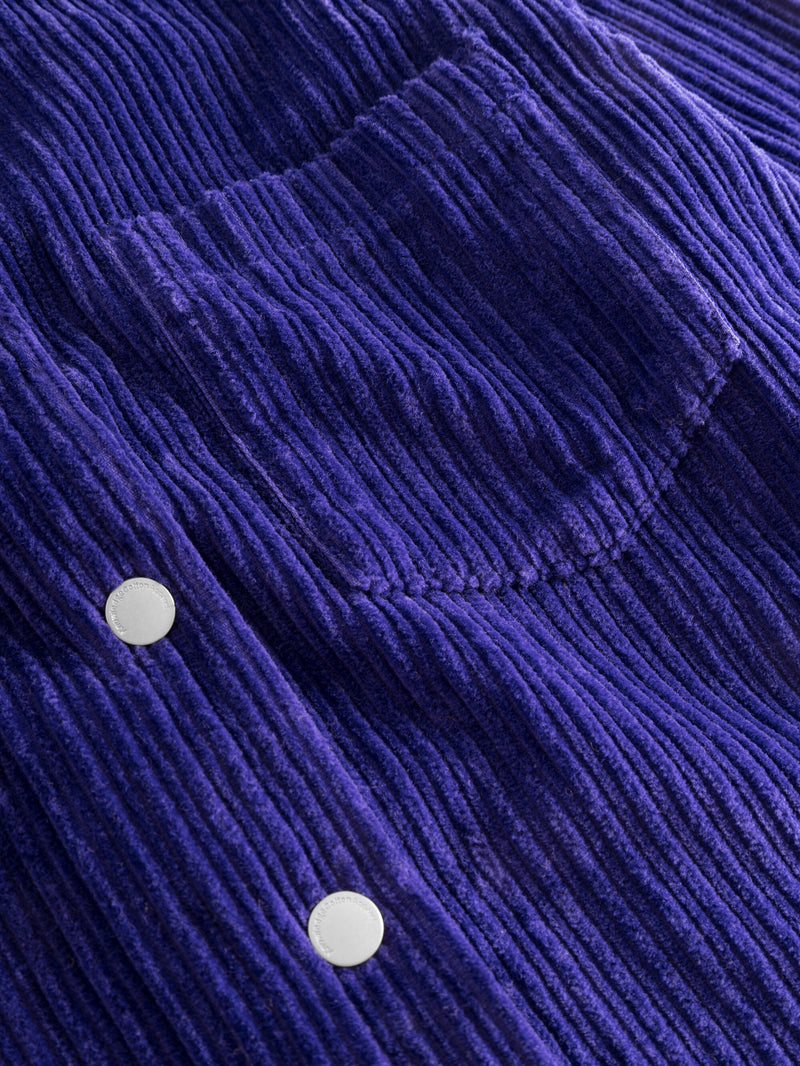 KnowledgeCotton Apparel - WMN Irregular corduroy overshirt Overshirts 1416 Deep Purple