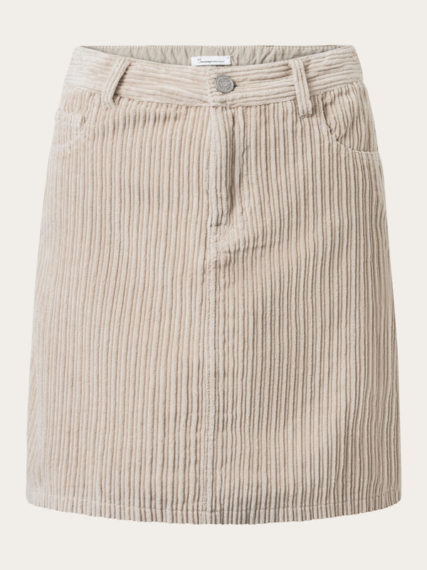 KnowledgeCotton Apparel - WMN Irregular corduroy skirt Skirts 1228 Light feather gray