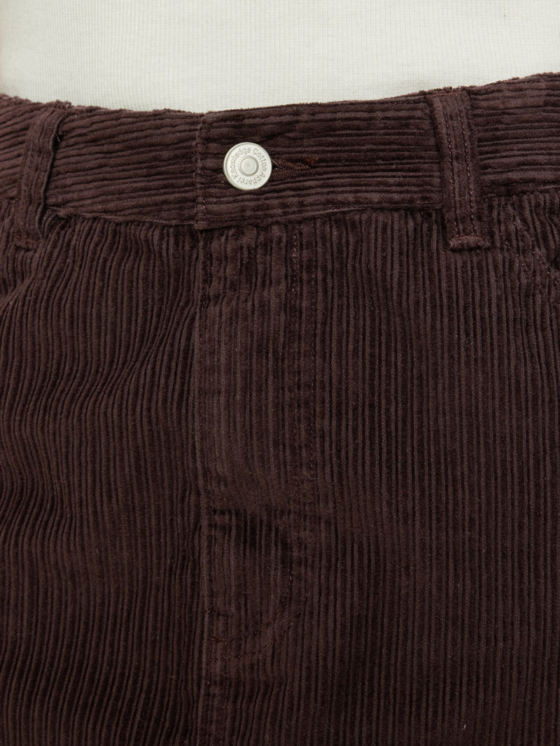 KnowledgeCotton Apparel - WMN Irregular corduroy skirt - GOTS/Vegan Skirts 1394 Chocolate Plum