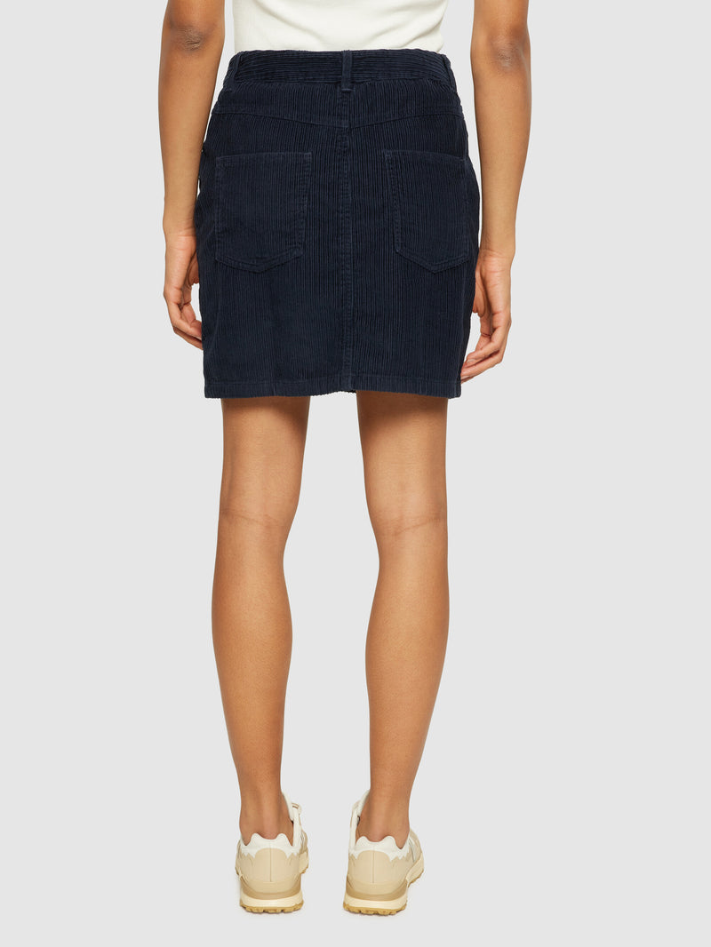 KnowledgeCotton Apparel - WMN Irregular corduroy skirt - GOTS/Vegan Skirts 1412 Night Sky