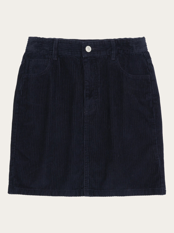 KnowledgeCotton Apparel - WMN Irregular corduroy skirt - GOTS/Vegan Skirts 1412 Night Sky