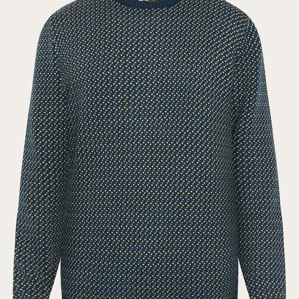 Jacquard crew neck knit - Regenerative Organic Certified