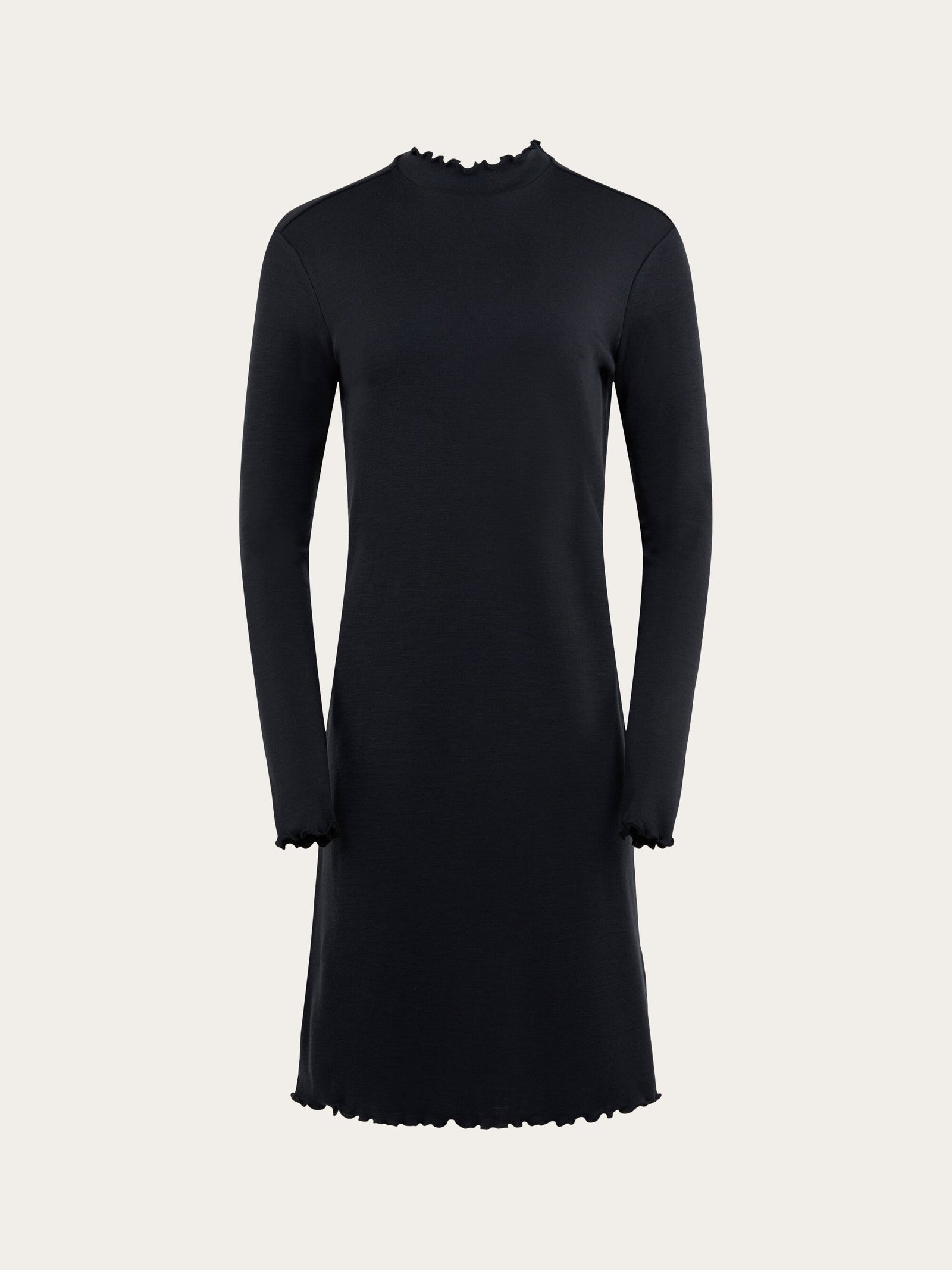 Long black wool dress discount