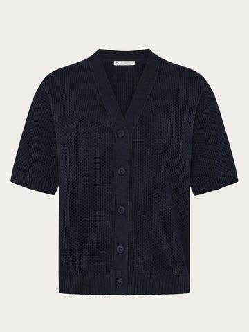 KnowledgeCotton Apparel - WMN Knit cardigan Knits 1412 Night Sky