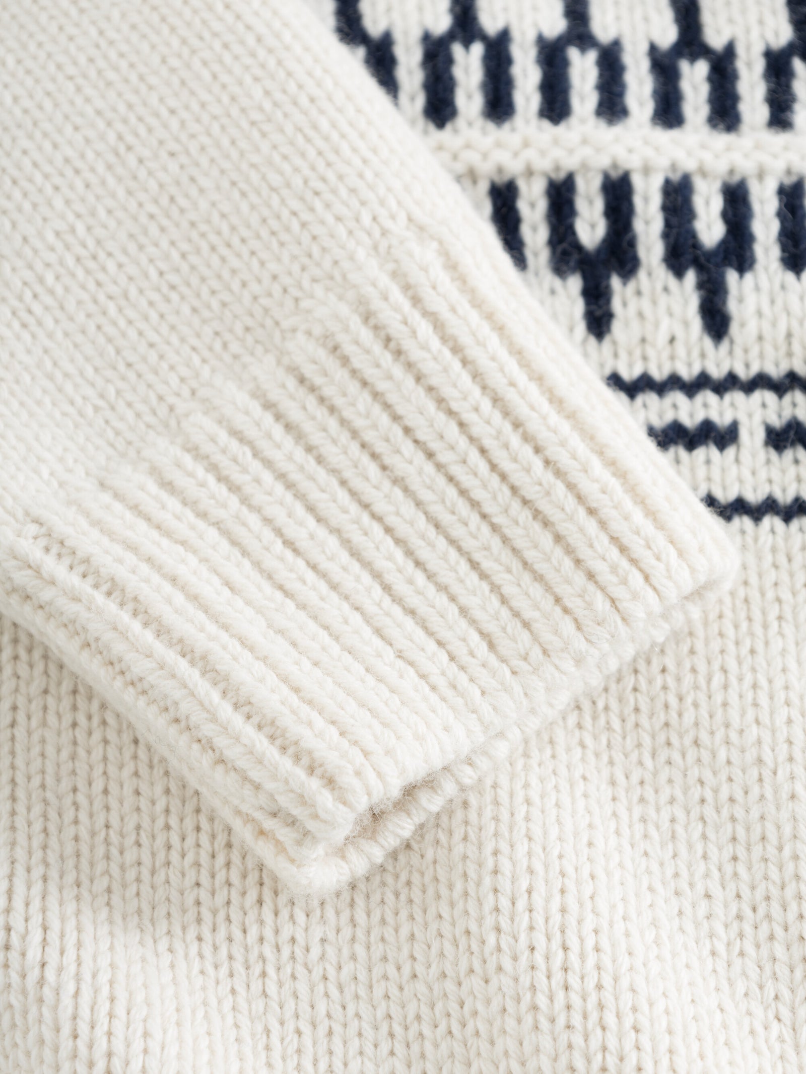 Buy Knitted pattern roll neck - Beige stripe - from KnowledgeCotton Apparel®