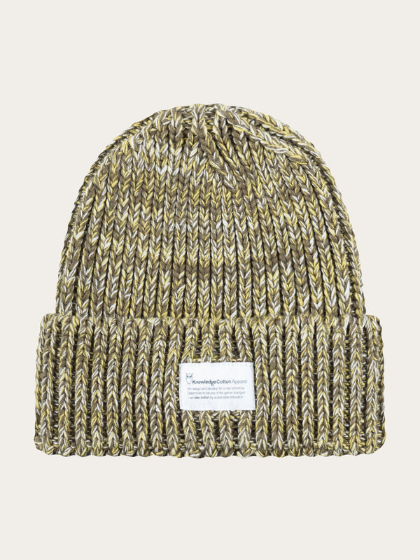 KnowledgeCotton Apparel - MEN Knitted rib hat Hats 9924 Yellow