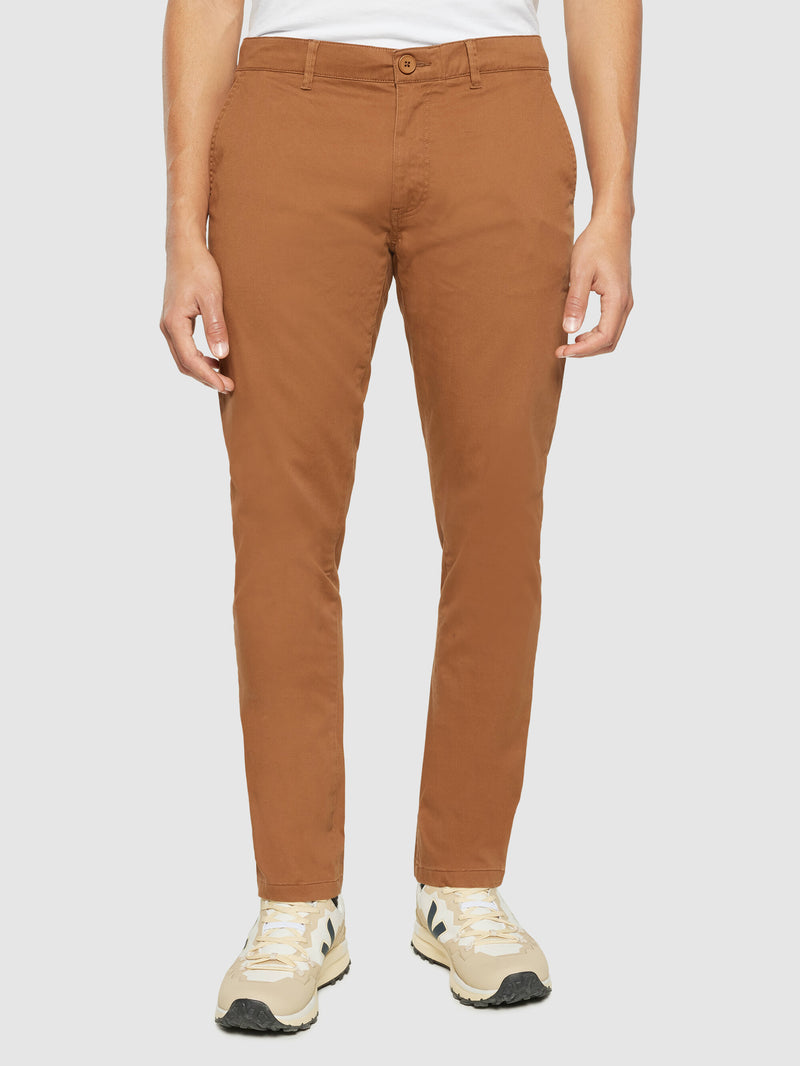 KnowledgeCotton Apparel - MEN LUCA slim twill chino pants Pants 1121 Dachshund