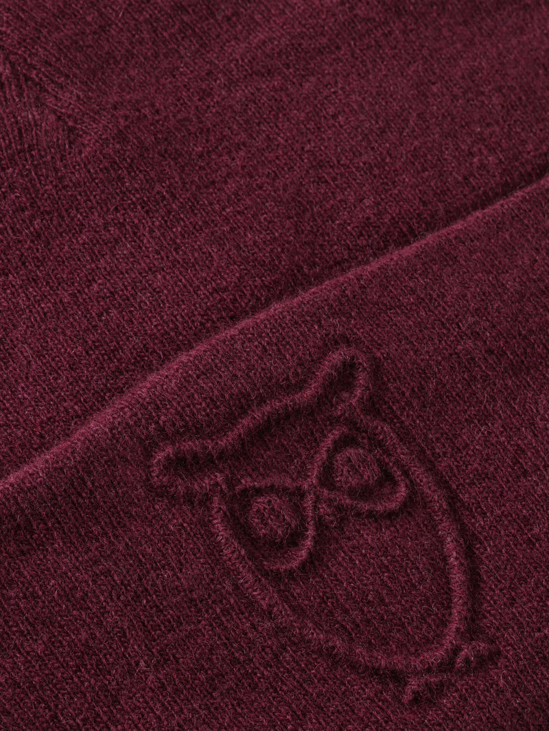 KnowledgeCotton Apparel - UNI Lambswool Logo Embossed Beanie RWS Hats 1281 Fig