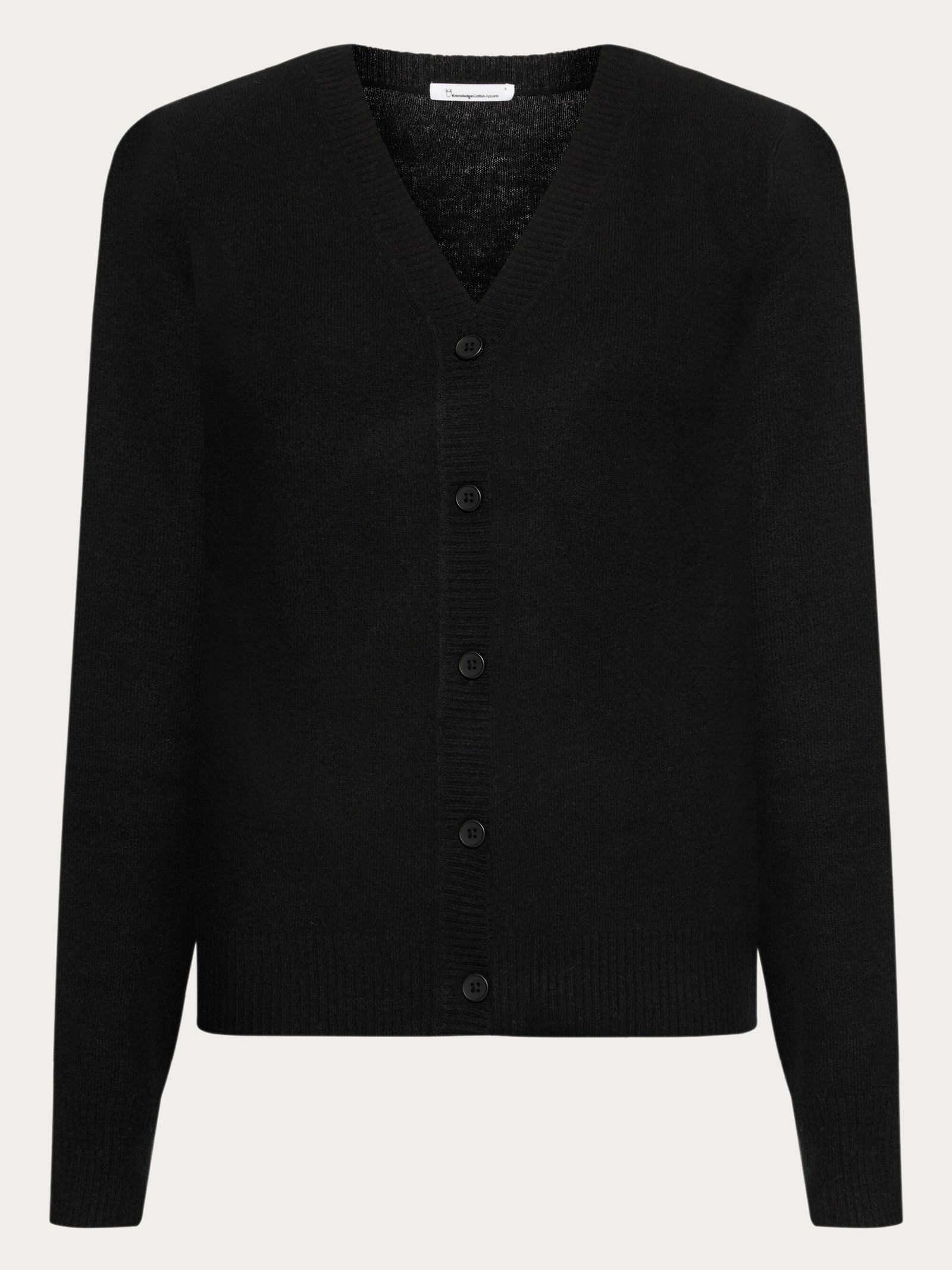 新品タグ付き VIRGIN WOOL V CARDIGAN WOMENS☆V-Neck Cardigan【BLACK】☆英国直輸入ピンバッジプレゼント