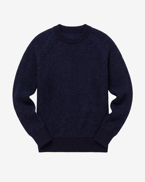 KnowledgeCotton Apparel - MEN Lambswool crew neck sweater Knits 1001 Total Eclipse