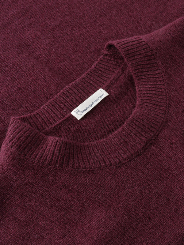 KnowledgeCotton Apparel - WMN Lambswool crew neck sweater Knits 1281 Fig