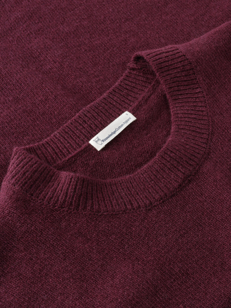 KnowledgeCotton Apparel - WMN Lambswool crew neck sweater Knits 1281 Fig