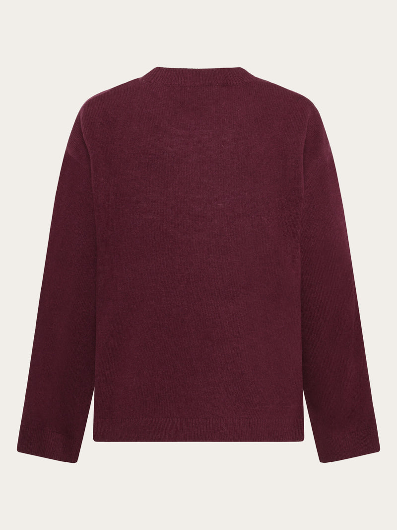 KnowledgeCotton Apparel - WMN Lambswool crew neck sweater Knits 1281 Fig
