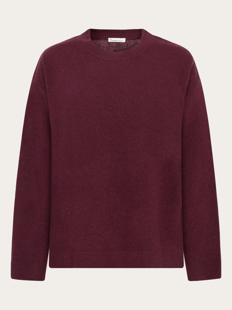 KnowledgeCotton Apparel - WMN Lambswool crew neck sweater Knits 1281 Fig