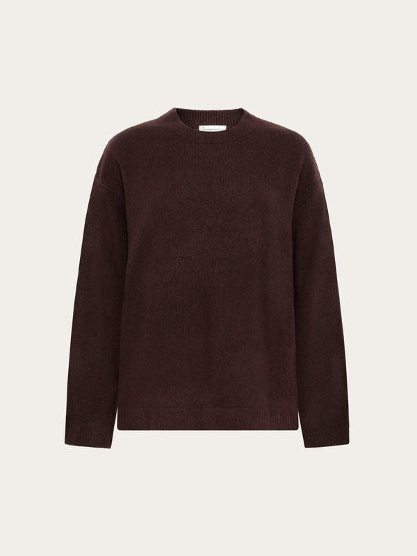 Lambswool crew neck sweater - Chocolate Torte