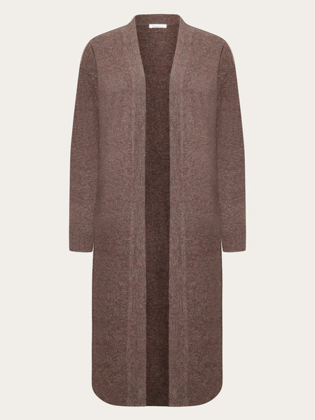 Lambswool long cardigan - RWS - Demitasse (brown)