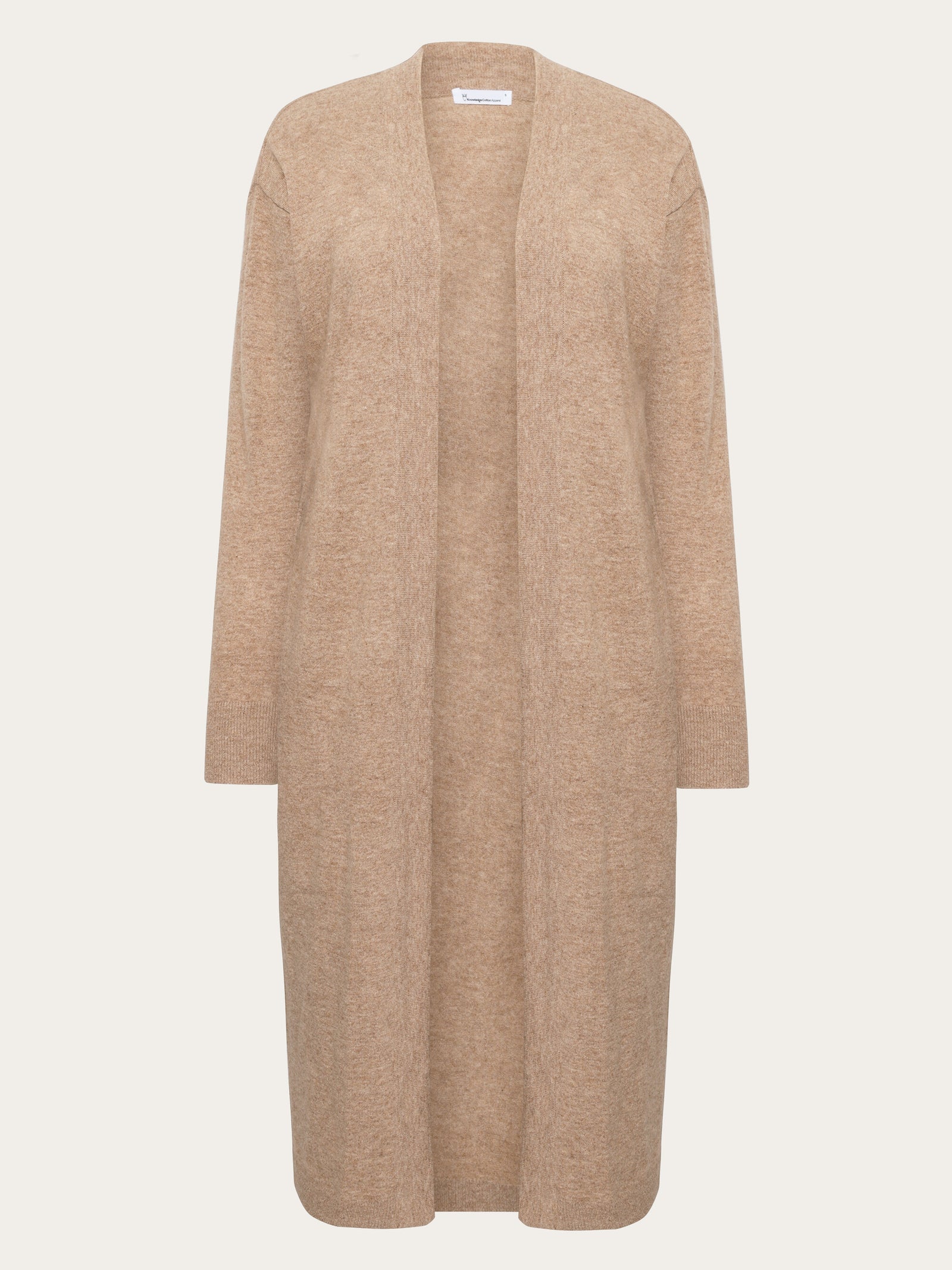 Lambswool long cardigan RWS Kelp melange