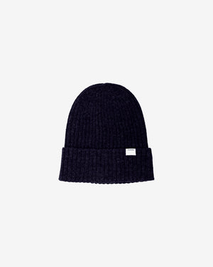 KnowledgeCotton Apparel - UNI Lambswool rib beanie Hats 1001 Total Eclipse