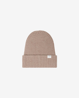KnowledgeCotton Apparel - UNI Lambswool rib beanie Hats 1336 Kelp melange