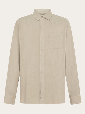KnowledgeCotton Apparel - MEN Linen-mix shirt Shirts 1228 Light feather gray