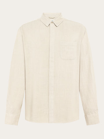 KnowledgeCotton Apparel - MEN Linen-mix shirt Shirts 1387 Egret